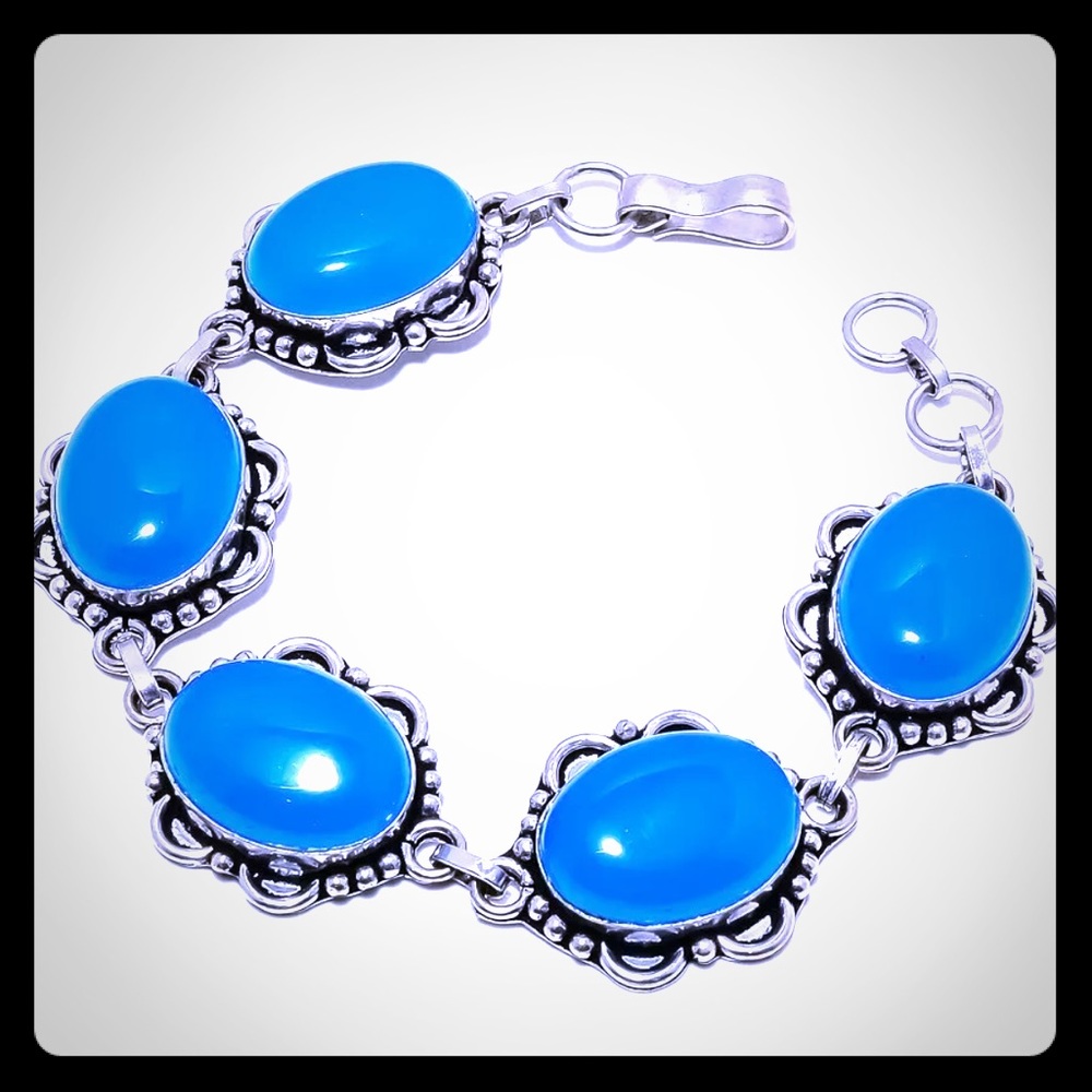 🤩COMING SOON! Blue Onyx 925 Silver Bracelet!